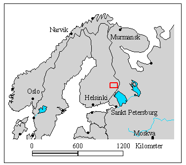 Location of the investigation area in Finland